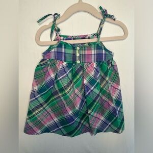 Ralph Lauren - Plaid Green Baby Dress- 6M